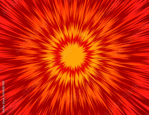 炸裂、爆発、波動などのグラフィックイメージ素材（赤）