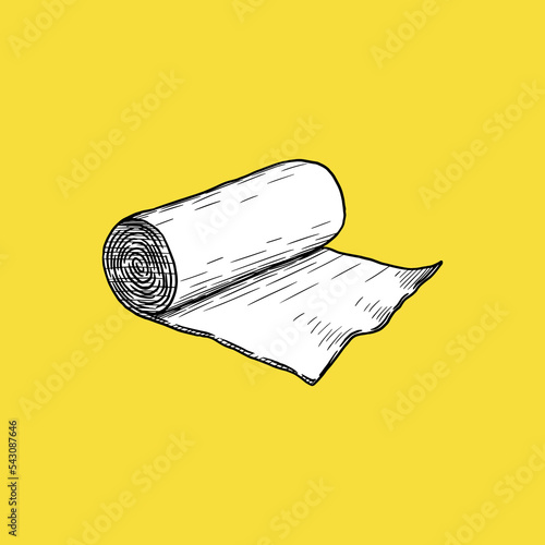Illustration of Bandage. Hand drawn. - Vector
