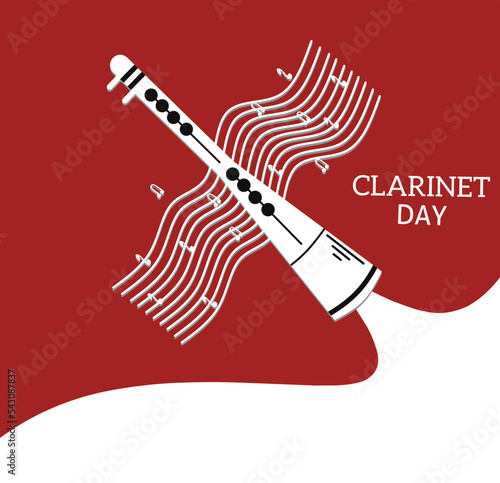 November event invitation - Clarinet day. Vector illustration.