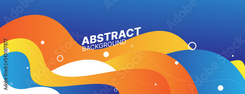 abstract banner background with orange and blue fluid shapes.vector illustration