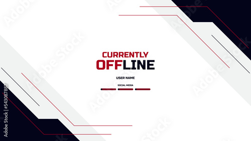 vector of streaming offline banner background with flat shapes in red and black color