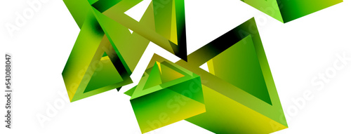 Triangle abstract background. 3d vector basic shape technology or business concept composition. Trendy techno business template for wallpaper, banner, background or landing