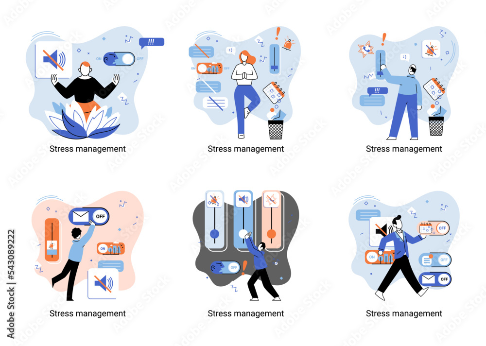 Fototapeta premium Stress management abstract metaphor, pressure control, depression, emotional tension, mental health management, physical and psychological stress. Way to lead an active, productive and fulfilling life