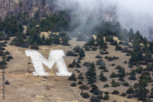 Landscape of M Hike in Bozeman Montana, MSU College