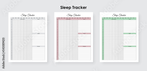 Sleep tracker journal logbook