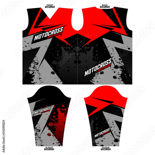 Print-ready sublimation motocross long sleeve jersey design