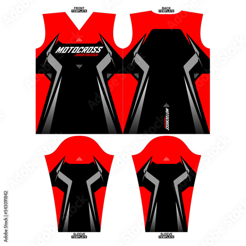 Print-ready sublimation motocross long sleeve jersey design