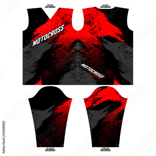 Print-ready sublimation motocross long sleeve jersey design