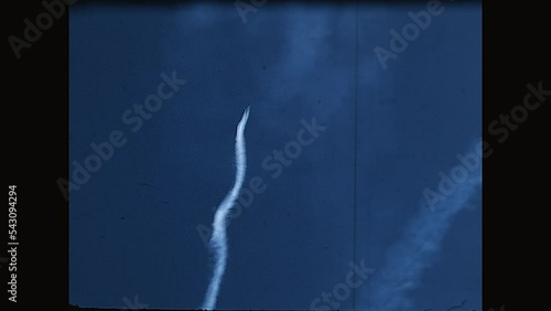 Rolling Fighter 1968 - An F100 Super Sabre Jet squadron perform a synchronised roll