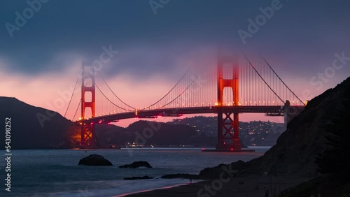San Francisco city Golden Gate Bridge Timelapsing