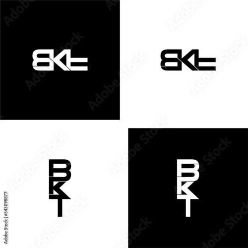 bkt letter initial monogram logo design set photo
