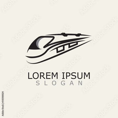 Modern Train logo image design transport railway icon template