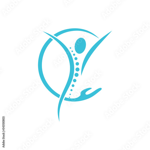logo illustration of a healthy person with his spine, it depicts a Chiropractic company