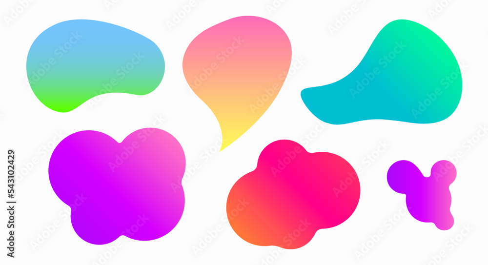 Modern gradient liquid shapes set. Flat vector illustration isolated on white background. Modern gradient liquid shapes set. Flat vector illustration isolated on white background.