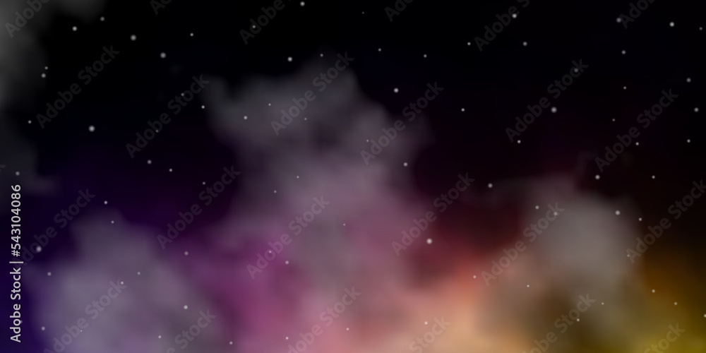 Dark Blue, Yellow vector background with small and big stars.