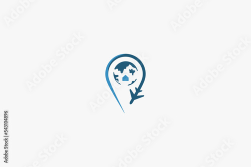 Free Download Illustration vector graphic of earth, plane, and location symbol - GFXLoad