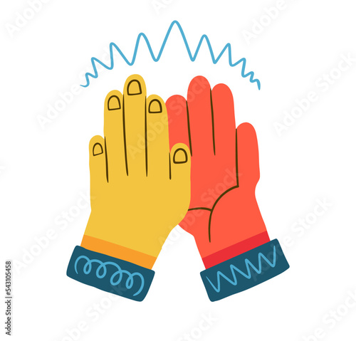 Two hands calpping. Flat design illustration vector.