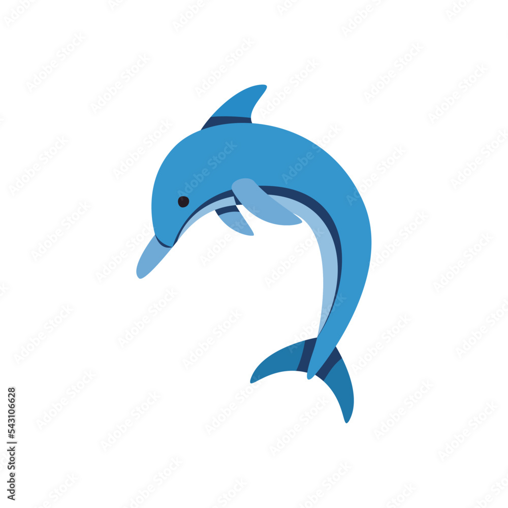 Fototapeta premium flat colored dolphin