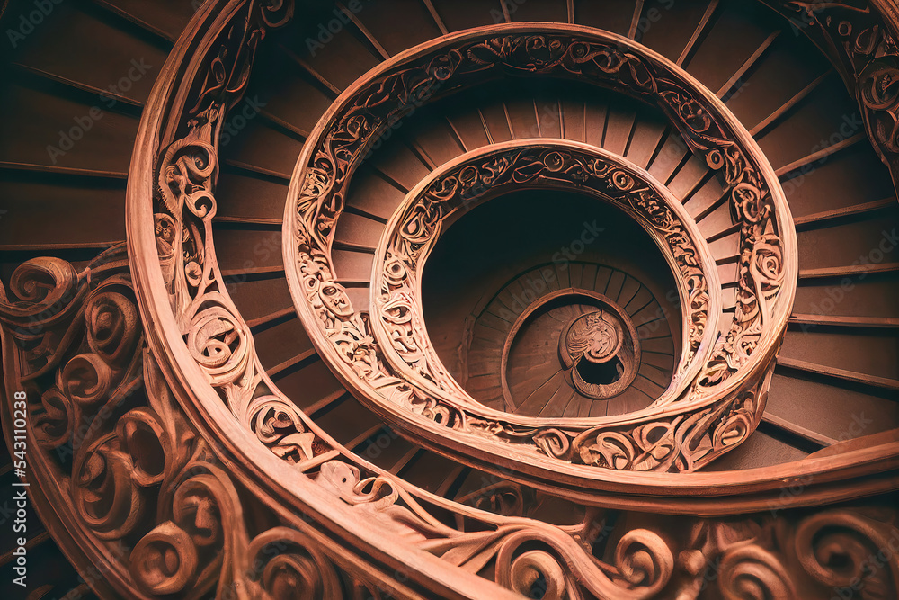 abstract old spiral staircase