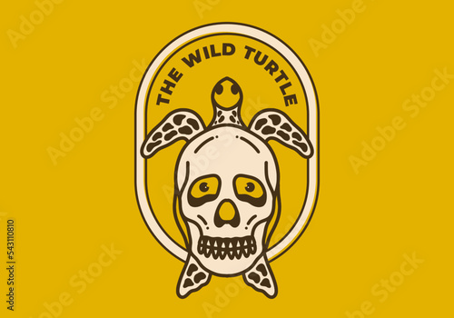 Vintage art illustration of a wild turtle