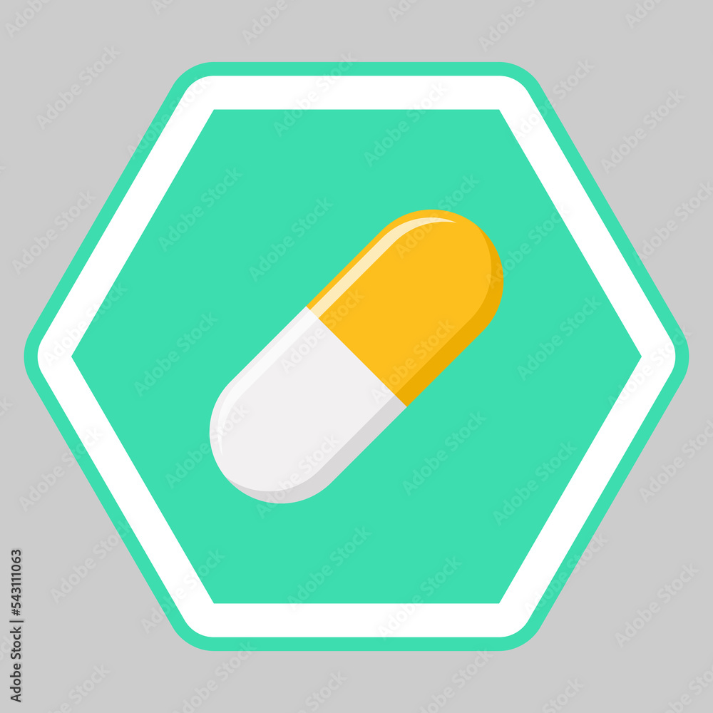 Yellow Pill Capsule, Medicine, vector mark symbols Yellow style. Isolated icon. Yellow Pill Capsule, Medicine, vector mark symbols Yellow style. Isolated icon.