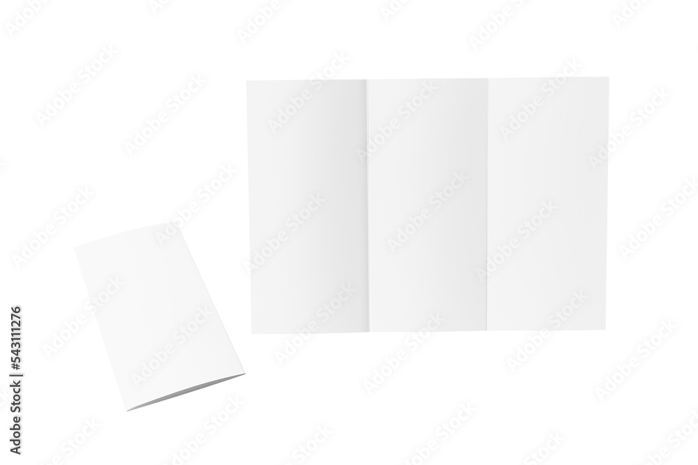 Blank tri fold brochure template for mock up and presentation design with transparan backround PNG format Blank tri fold brochure template for mock up and presentation design with transparan backround PNG format