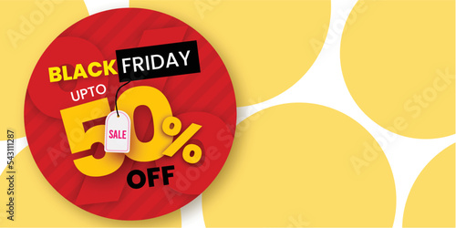 Black Friday Sale Banner in Red & Yellow for social media and business purpose Free Vector 