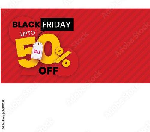 Black Friday Sale Banner in Red & Yellow for social media and business purpose Free Vector 