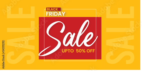 Black Friday Sale Banner in Red & Yellow for social media and business purpose Free Vector 