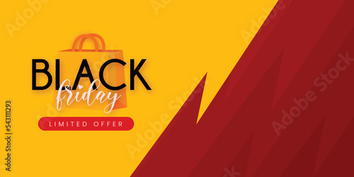 Black Friday Sale Banner in Red & Yellow for social media and business purpose Free Vector 