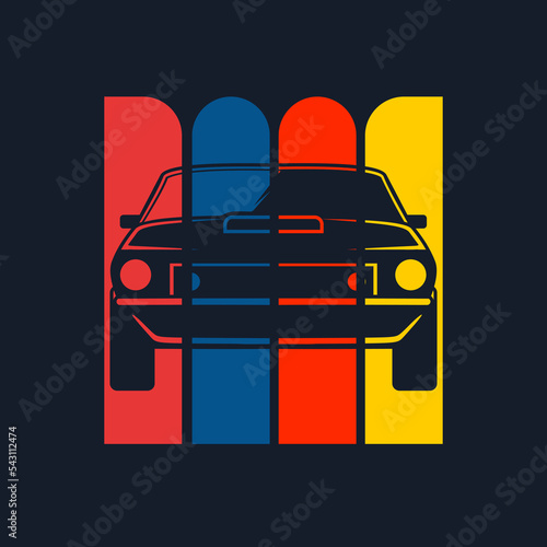illustration of an machine car, retro car illustration