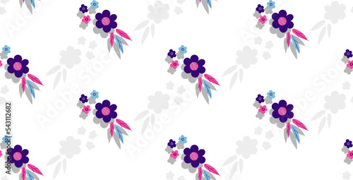 Seamless vector pattern made of beautiful flowers