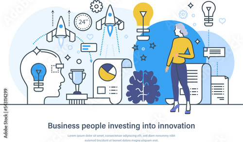 Business people investing into innovation with high potential