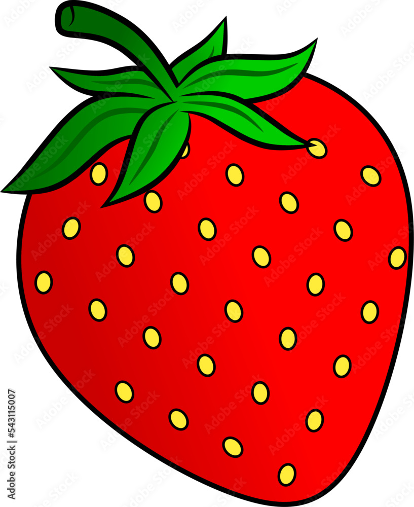 Obraz premium Strawberry vector illustration. Red berry vector for logo, icon, sign, symbol, business, design or decoration. Red strawberry clip art