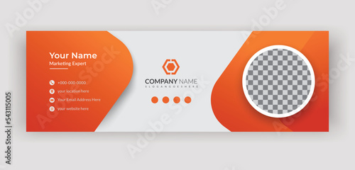 Simple Modern and minimalist email signature or clean professional email footer design template, Creative personal social media cover template
