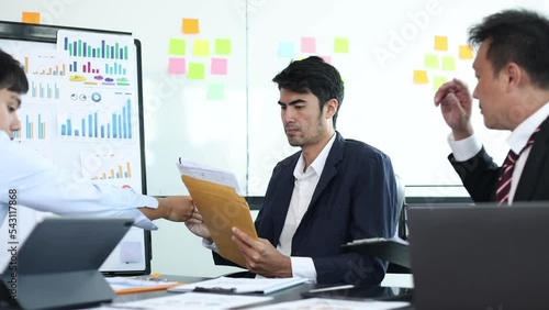 Wallpaper Mural Team of Asian business people and working together in office, Startup projects and business presentation. Torontodigital.ca