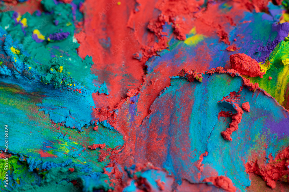 Abstract art with strong colors, red and blue.