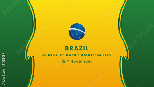 Brazil Republic Proclamation Day 15 November Background Vector illustration