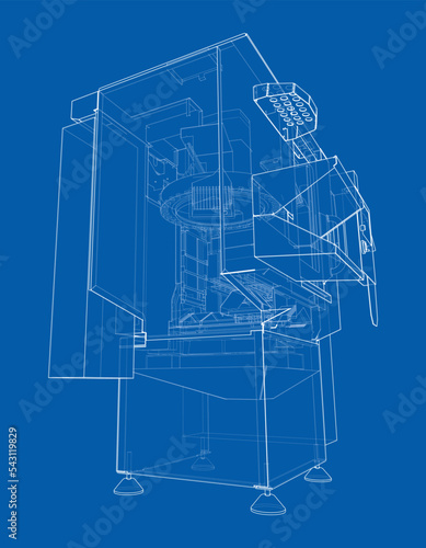 Metalworking CNC milling machine. Vector