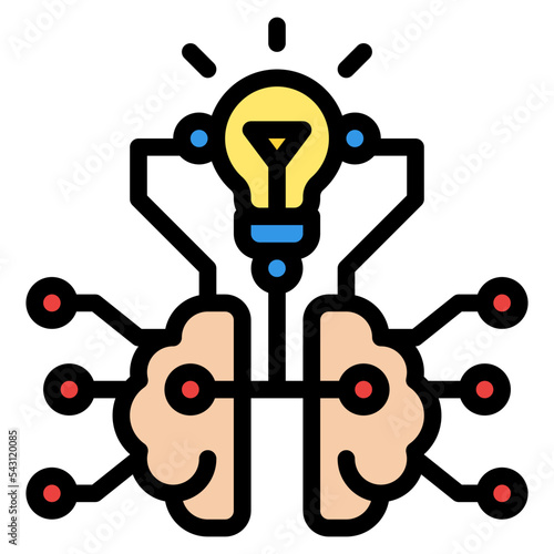brain design thinking practical process knowledge icon