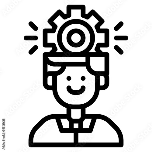 head design thinking practical process knowledge icon