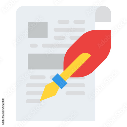 feather pen content publishing copywriting blog posts icon