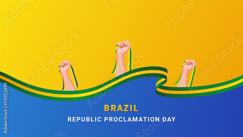 Brazil Republic Proclamation Day Background. Vector Illustration.