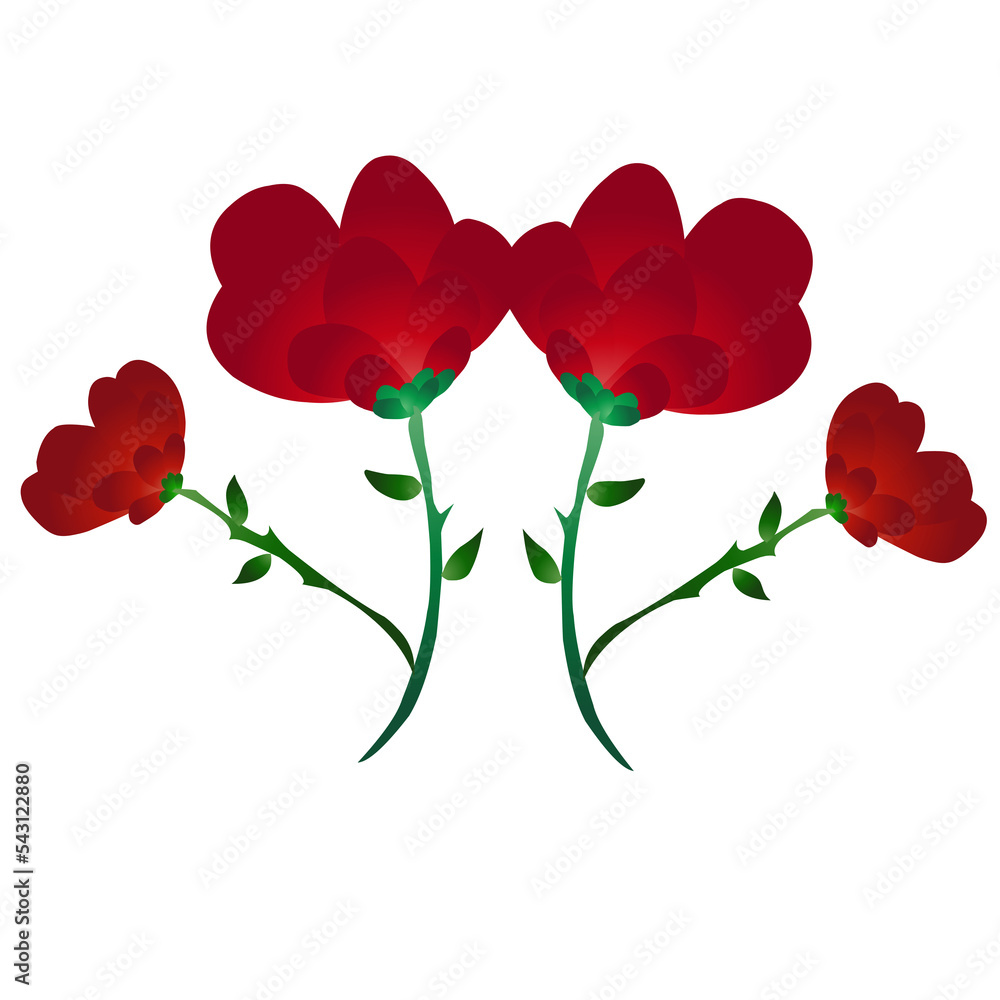 Obraz premium Transparent png images of red roses suitable for t-shirt stickers and others
