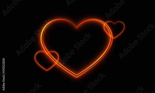 Heart light effect with black background.