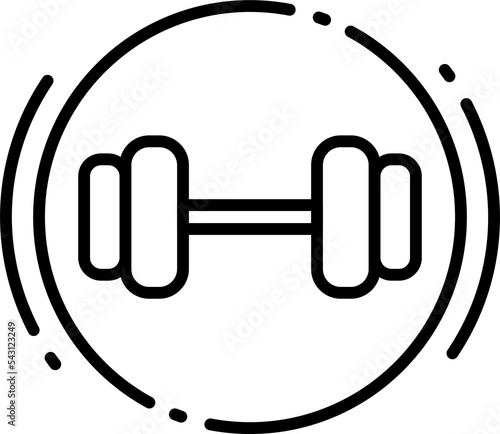 Outline dumbbell icon.
