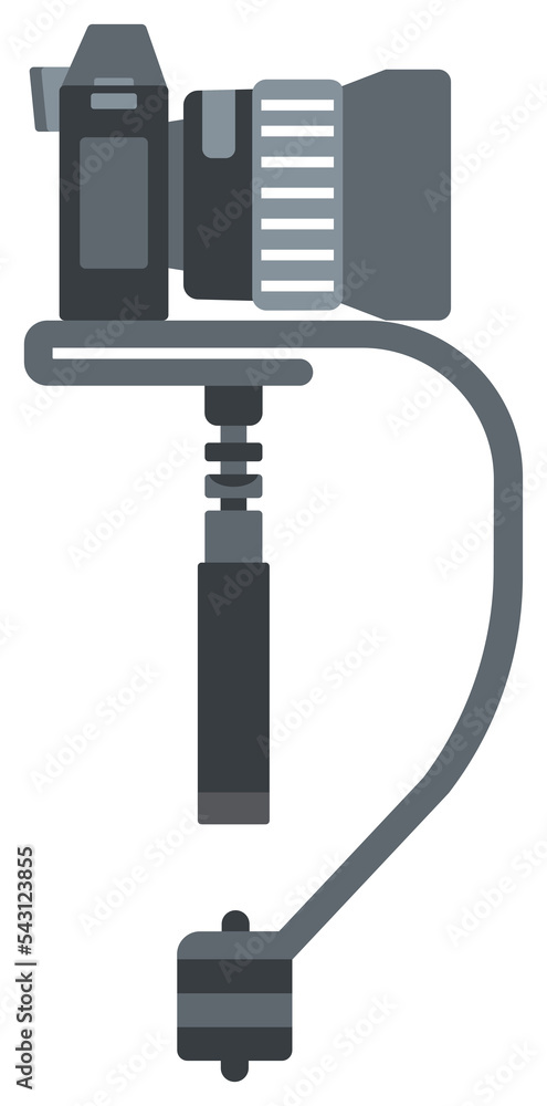 Handheld Steadicam Camera Stabilizer icon. Handheld Steadicam Camera Stabilizer icon.