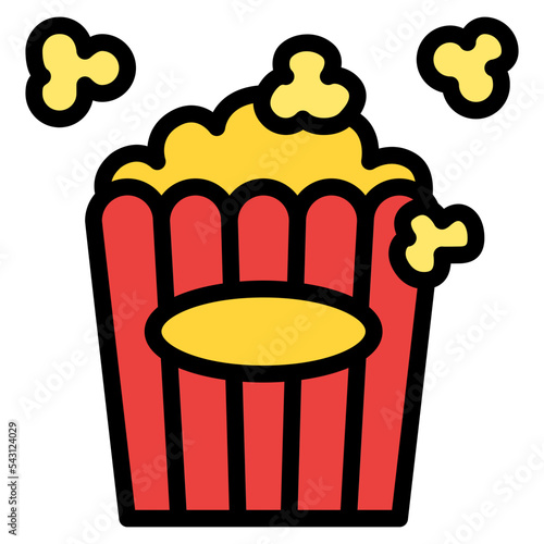 popcorn movie cinema entertain free time icon