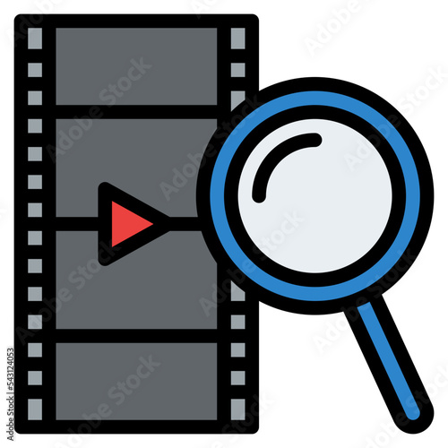 search movie cinema entertain free time icon