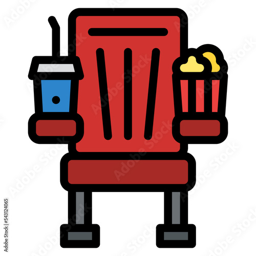 seat movie cinema entertain free time icon